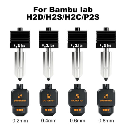 Bambu Lab P2S X2D Hotend Kit - High Quality Standard Flow Removable Nozzle 3D Printer Upgrade