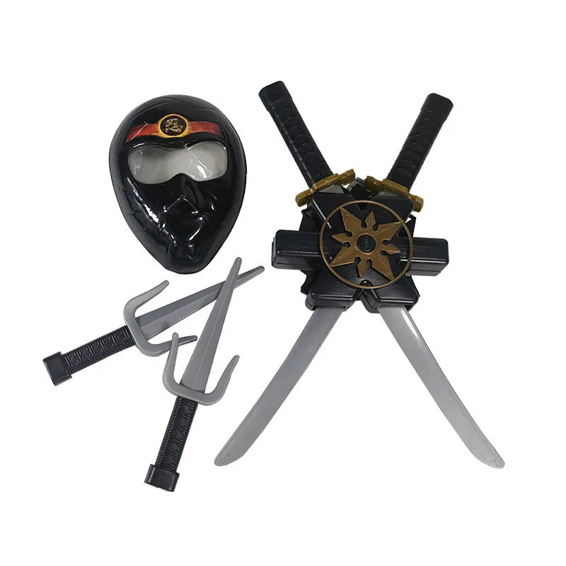Black Ninja Costume Anime Ninja Toy Set - Samurai Mask Children's Holiday Gift Outfit