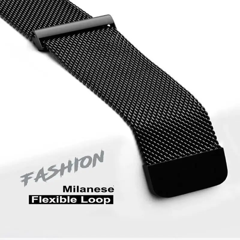 20mm/22mm Milanese Magnetic Loop Watch Strap – Compatible with Garmin Venu 2/3, Forerunner 55/158/165/245/255/265/645/745/965 Music