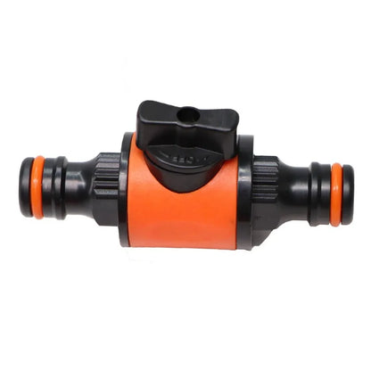 16mm Garden Hose Shut-Off Valve - Plastic Quick-Connect Tubing Tap Adapter for Irrigation, Watering and Car Washing