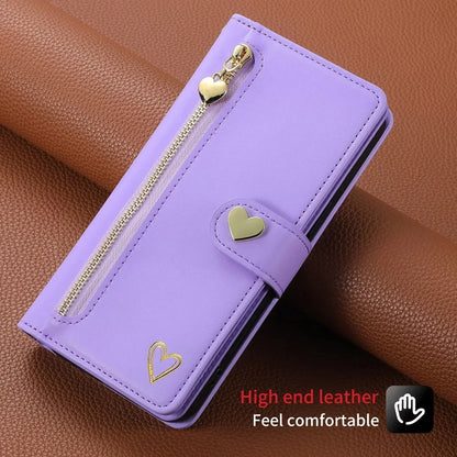 Leather Lanyard Wallet Phone Case for Samsung Galaxy - Zipper Card Holder Flip Cover