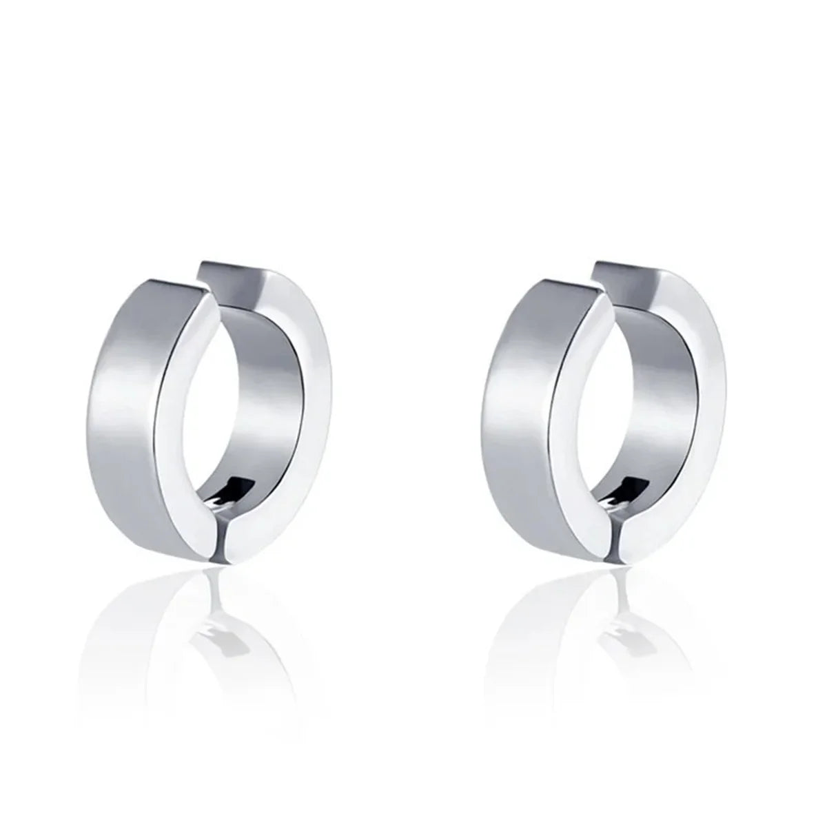 2PCS 316L Stainless Steel Cuff Earrings – Non-Piercing Clip-On Hoop Earrings