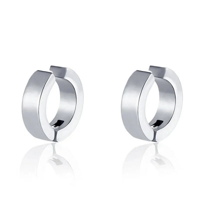 2PCS 316L Stainless Steel Cuff Earrings – Non-Piercing Clip-On Hoop Earrings