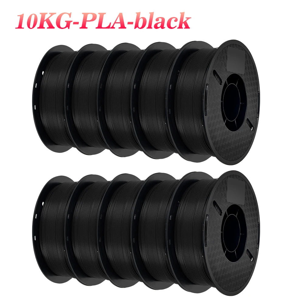 KINGROON 3D Printer Filament 22LBS — 10 Rolls 1KG 1.75mm PETG & PLA, Eco-Friendly Mixed Colors, High Toughness