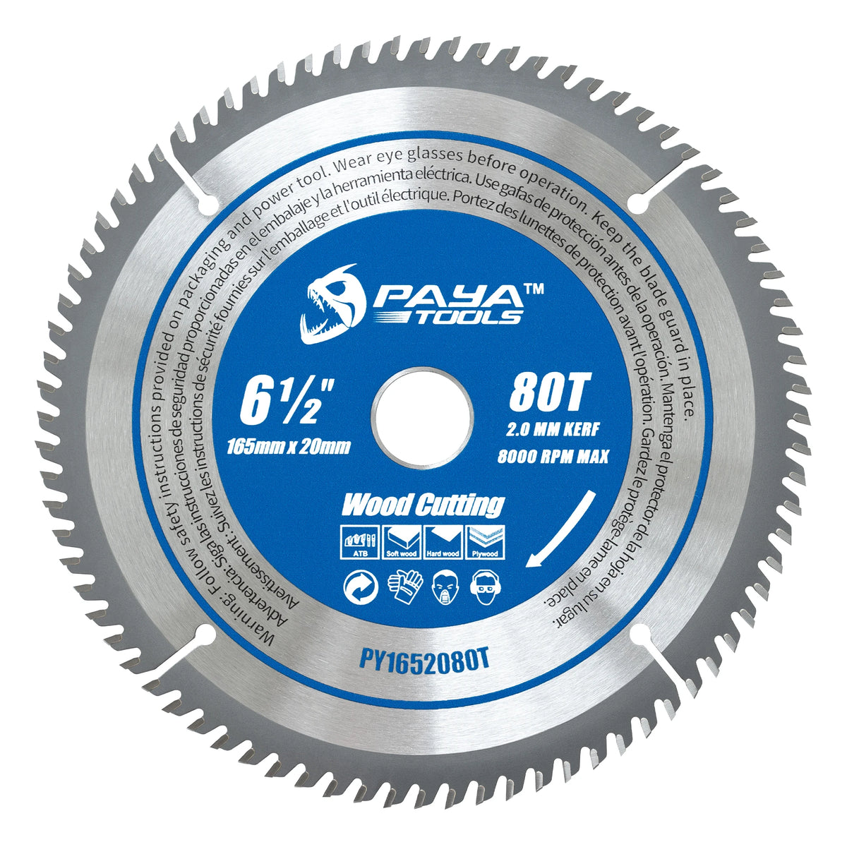 PAYA TCT Circular Saw Blade - ATB Framing Blade for Wood Cutting, TÜV Rheinland Tested & Certified