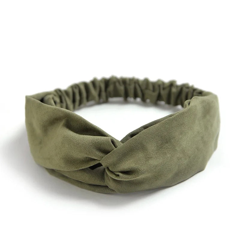 Women Cross Top Knot Headband – Elastic Soft Solid Color Hair Bands, Twisted Knotted Headwrap, Hair Accessories for Girls