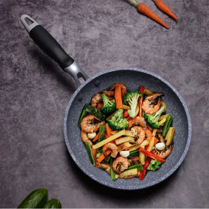 Durable Stone Frying Pan - Non-Stick Wok Skillet Cauldron in 20/24/26/28cm Sizes for Induction Cooker, Gas Stove, and Home Use