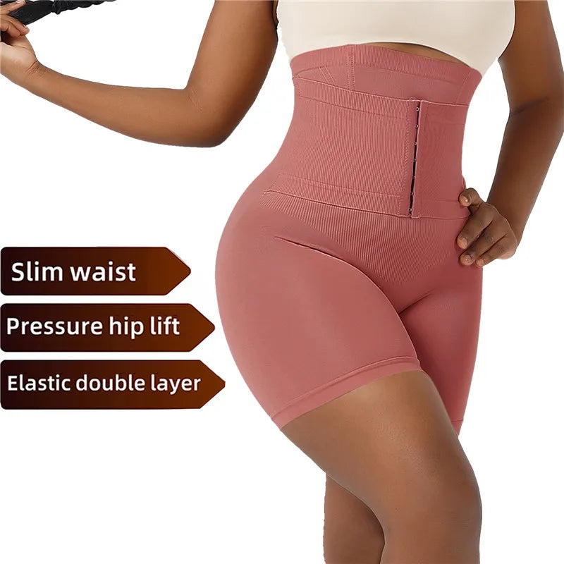Women’s High Waist Firm Tummy Control Shapewear – Hook Body Shaper Shorts with Butt Lifter Slimming Fajas