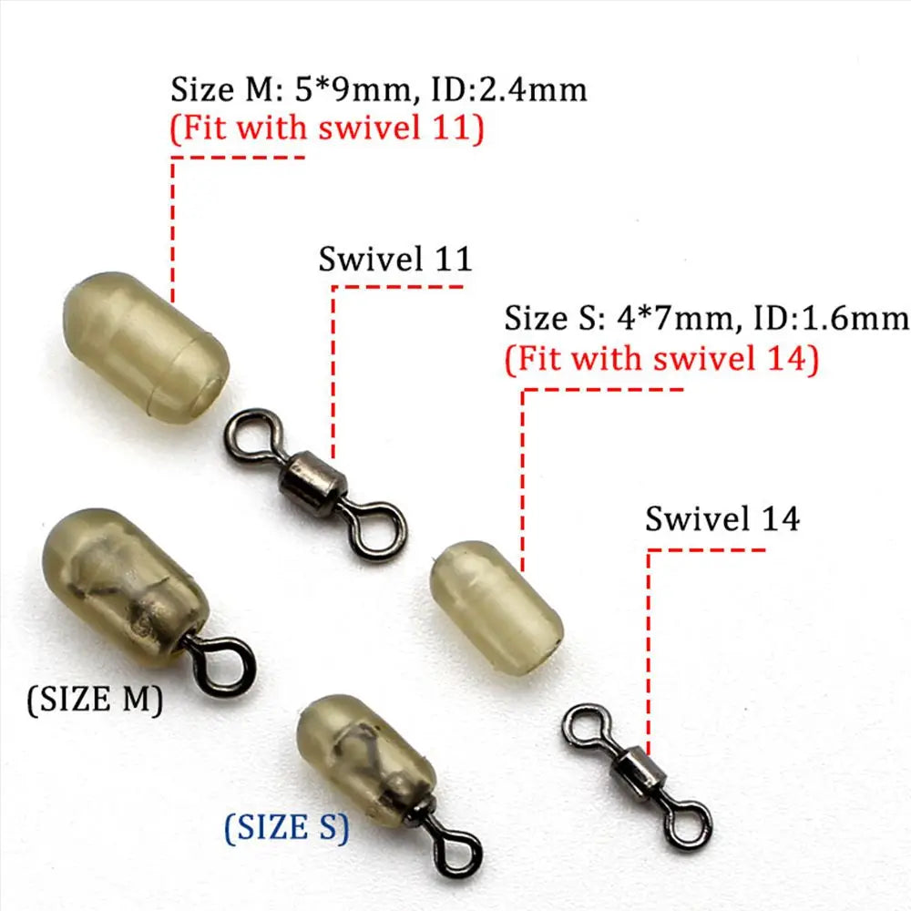 Carp Fishing Accessories Set - 50PCS Swivels Stop Beads & Quick Change Tackle Kit