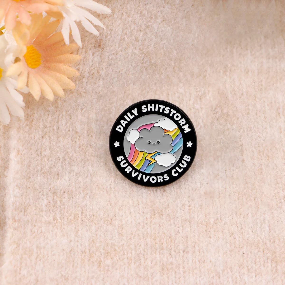 Storm Enamel Pin Brooch – Survivor Club Lapel Badge for Backpack & Clothing Accessories
