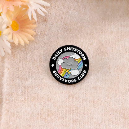 Storm Enamel Pin Brooch – Survivor Club Lapel Badge for Backpack & Clothing Accessories