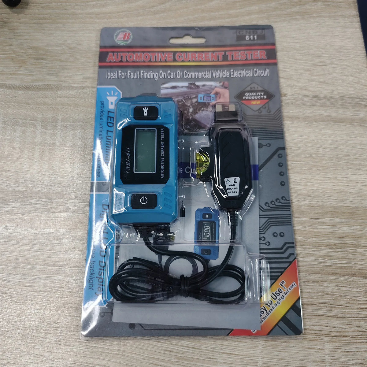 12V Automotive Circuit Tester - 0.01–19.99A Fuse Current Diagnostic & Electrical Repair Tool