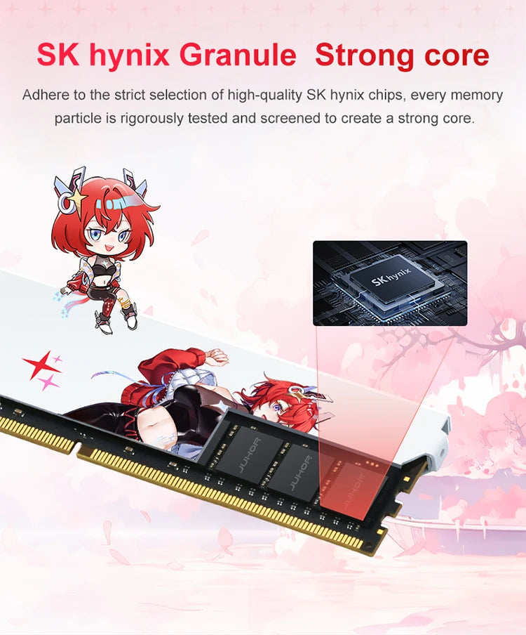 JUHOR DDR4 Gaming RAM – 8GB/16GB 3200MHz-3600MHz Desktop Memory Kit (8GX2/16GX2)