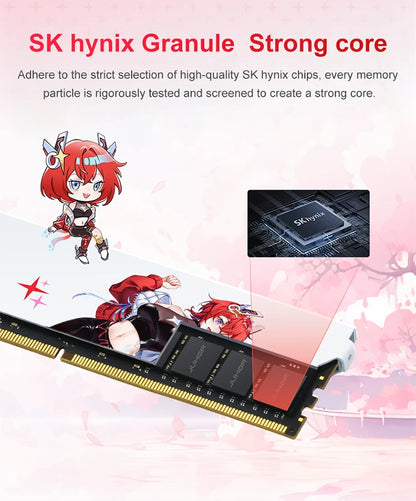 JUHOR DDR4 Gaming RAM – 8GB/16GB 3200MHz-3600MHz Desktop Memory Kit (8GX2/16GX2)