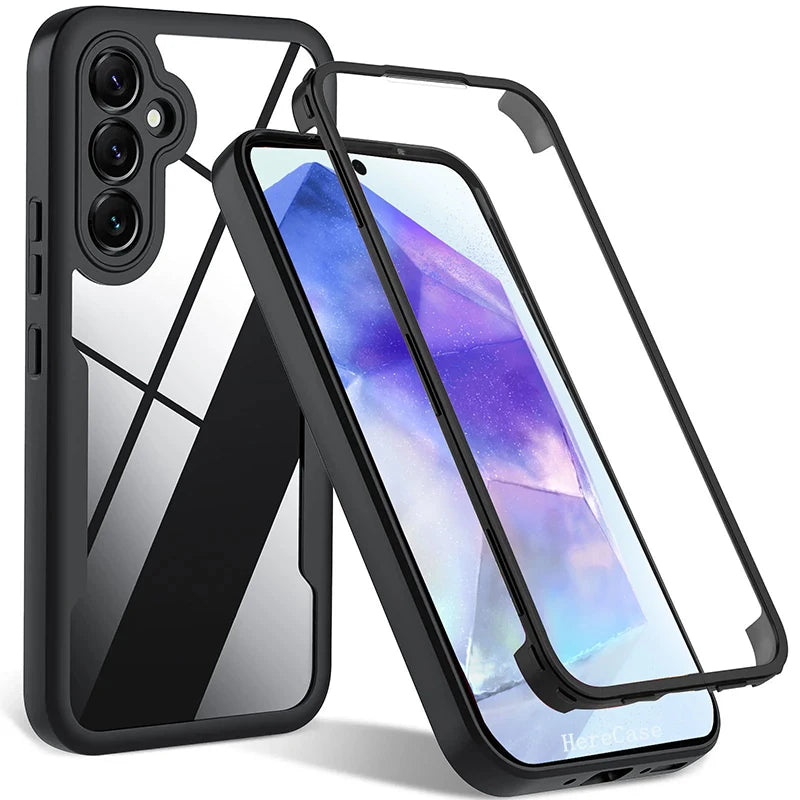 360° Full Body Screen Protector Case for Samsung Galaxy A Series - Transparent Shockproof Protective Cover