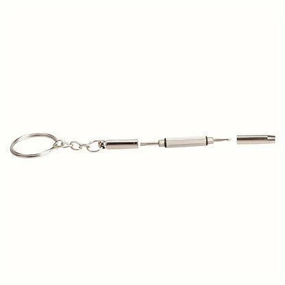 Mini 3-in-1 Glasses Screwdriver Kit | Multifunction Spectacle, Sunglass & Watch Repair Set with Keychain