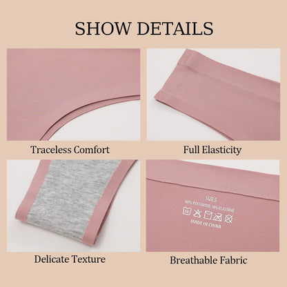 3PCS Seamless Maillard Ultra-Thin Brazilian Panties for Women – Ice Silk Low Waist G-String, Sexy Solid Underwear