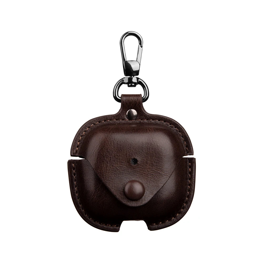 Leather Business Case for AirPods 4 – Luxury PU Headphone Cover with Hook
