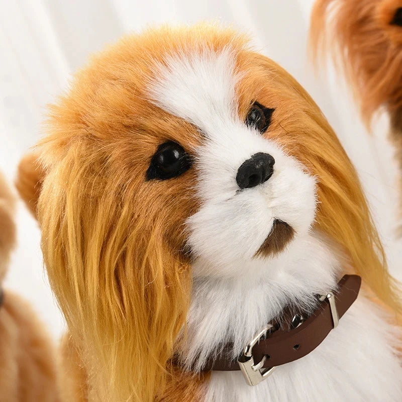Simulation Electric Pet Dog Toy - Voice Control, Walking & Nodding Plush Robot with Music for Kids
