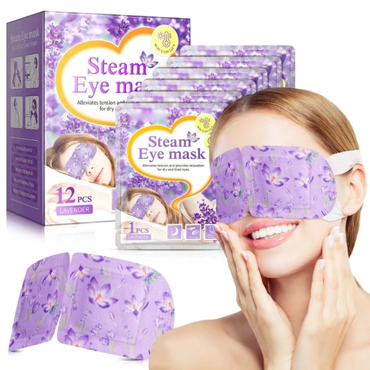 12-Pack Self-Heating Eye Masks – Disposable Lavender Moisturizing Heat Pads for Sleep & Daily Eye Care