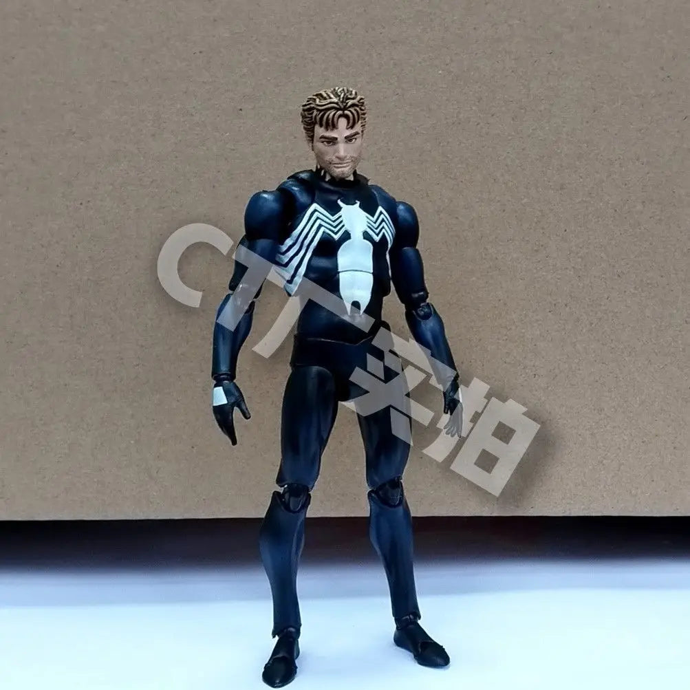 CT 1/12 The Amazing Spider-Man MAFEX 147 – S.H.Figuarts Spider-Man & Venom Symbiotic Black Suit Action Figures, 6" Model Toy