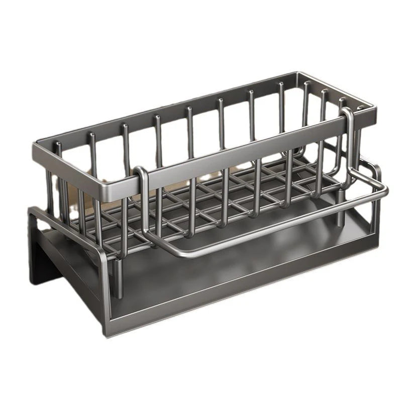 Kitchen Sink Drain Rack Organizer – ABS Plastic Self-Draining Shelf for Soap, Sponge, Dishcloth and Towel Storage