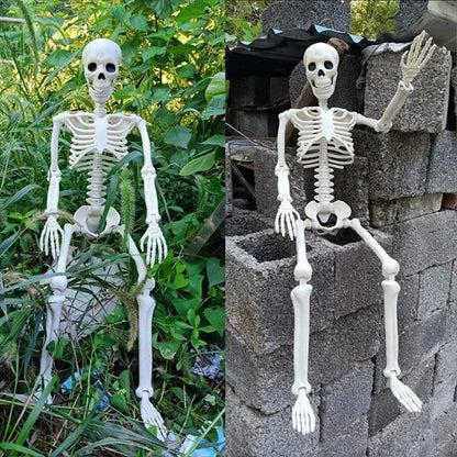 40cm Posable Human Skeleton Decoration - Halloween Horror Prop for Haunted Houses, Parties, and DIY Displays
