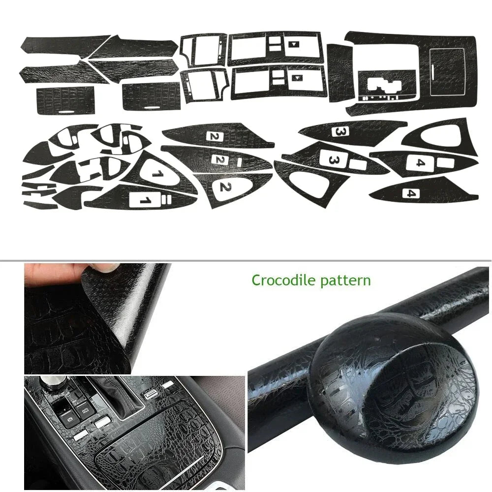 Toyota Camry Aurion XV40 2007-2011 Center Console Trim Decals - Carbon Fiber Interior Molding Sticker Set
