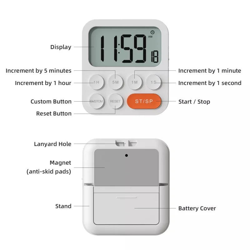 NOKLEAD Multifunctional Kitchen Timer – Digital Cooking Timer for Home & Camping, Practical Cooking Tool