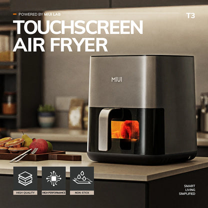 MIUI 5L Air Fryer - Electric Hot Fryer Oven Oilless Cooker with Touch Control, Nonstick Basket, and Visible Window - Family Size