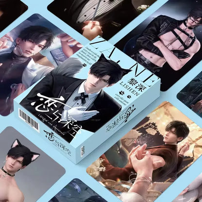 Love and Deepspace Collectible Photo Cards – 55-Piece LOMO Card Set Featuring Sylus, Zayne, Rafayel, Xavier & Caleb, Perfect Gift for Fans