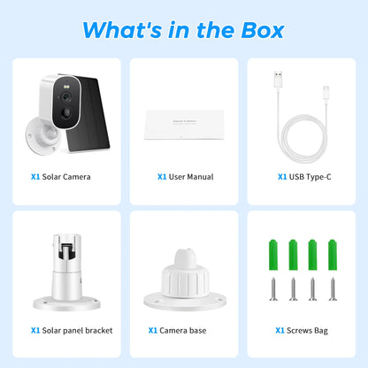 1080P WiFi Solar Security Camera – Wireless Outdoor Bullet Camera with PIR Motion Alarm, Two-Way Audio & Cloud Storage