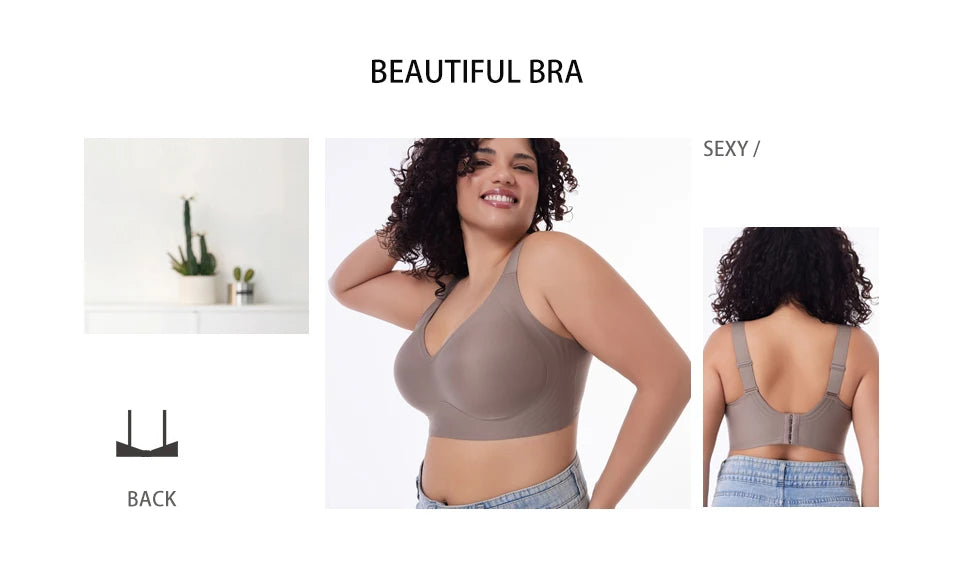 FallSweet Push-Up Bra – Seamless Wireless Bralette for Women, Thin Cup Plus Size Brassiere (M-6XL)