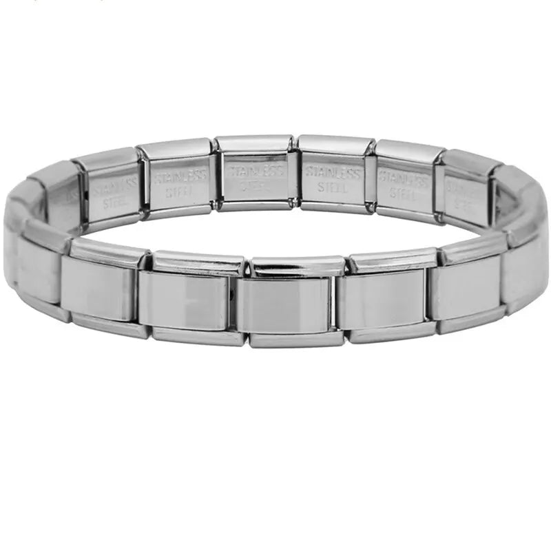9mm Wide Stainless Steel Bracelet - Simple Trendy Style for Daily Wear - Silver-Color Charm Bracelet for Women, Unisex Party Style