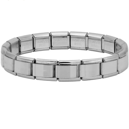 9mm Wide Stainless Steel Bracelet - Simple Trendy Style for Daily Wear - Silver-Color Charm Bracelet for Women, Unisex Party Style
