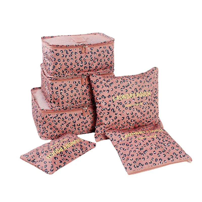 6PCS Travel Storage Bag Set – Clothes Organizer, Wardrobe Pouches & Packing Cubes for Suitcases