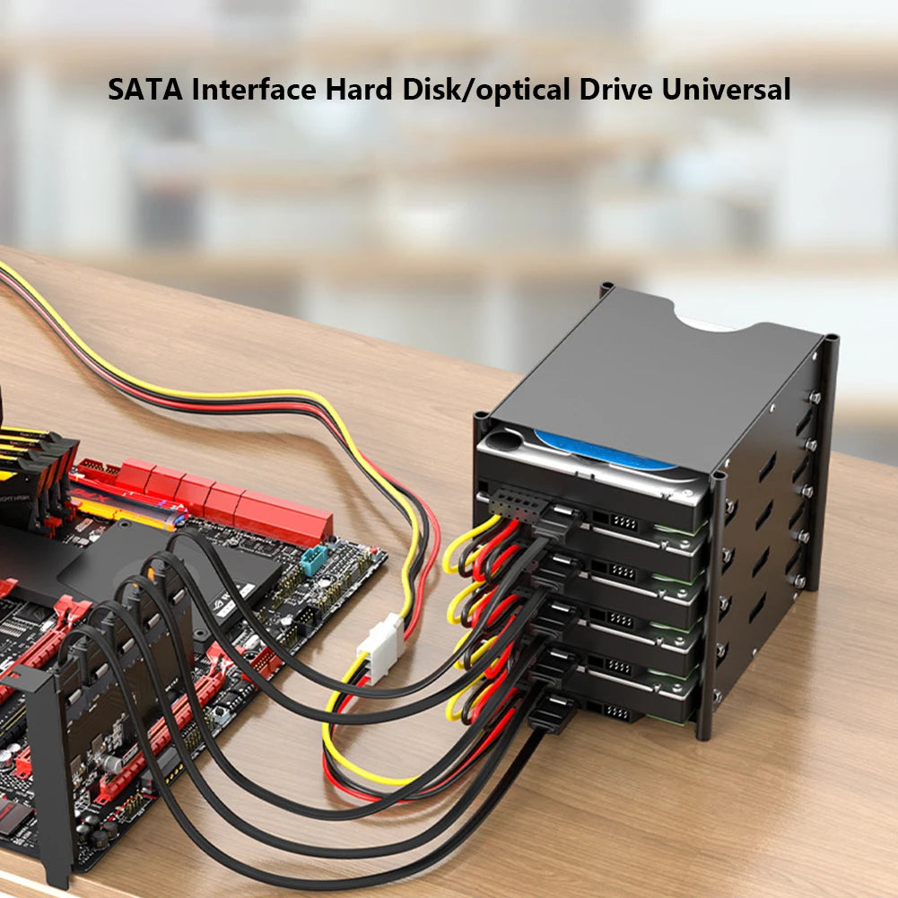 SATA Power Cable Splitter - 1 to 5 Hard Drive Power Connector Adapter for DIY PC Power Supply Setup