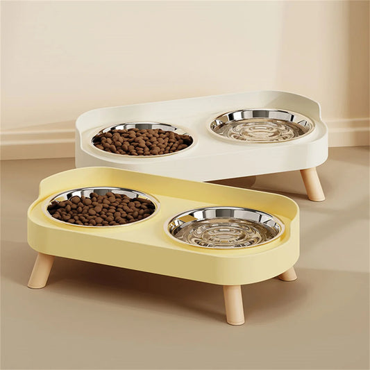Colorful Dopamine Pet Double Bowl – Stainless Steel Large Capacity Cat & Dog Feeding & Water Dish Fashion Pet Bowl Set