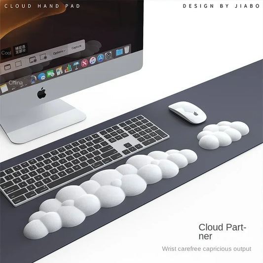Memory Foam Mouse Pad with Wrist Rest – Anti-Slip Keyboard Cloud Desk Pad for Office & Gamer Comfort