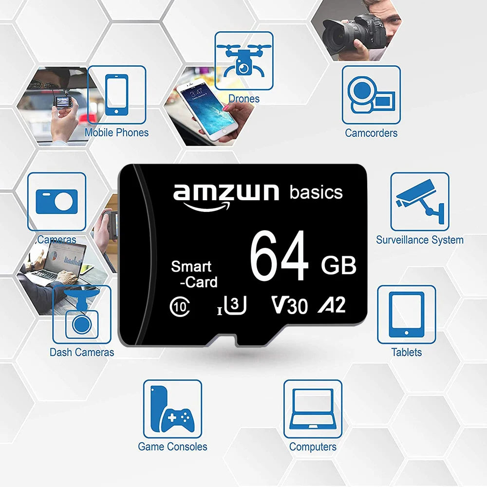 High-Speed Micro SD Memory Card — 2GB/4GB/8GB/16GB/32GB/64GB/128GB/256GB TF Card for Phone, Camera & Monitoring