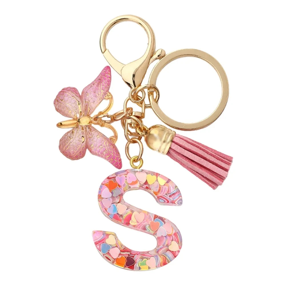 A-Z Letter Keychain - Personalized Metal Initial Pendant for Women, Car Keys & Bag Accessories