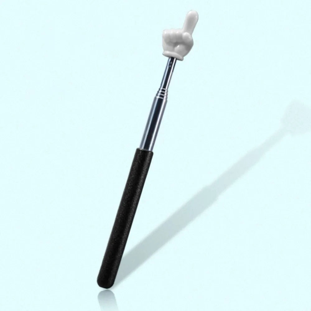 Stainless Steel Telescopic Teaching Pointer – Finger-Design Reading & Presentation Stick for School & Office Supplies