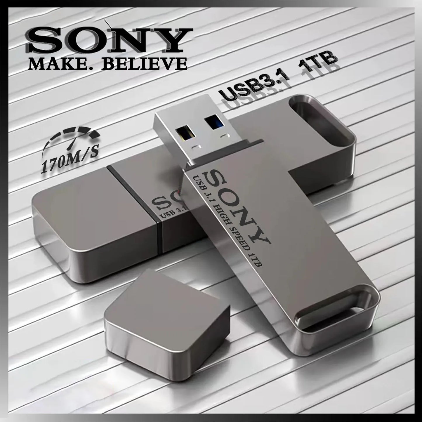 SONY High-Speed PenDrive – 2TB, 1TB, 512GB, 256GB USB Flash Drive for Xiaomi Phones, Portable Metal USB Stick
