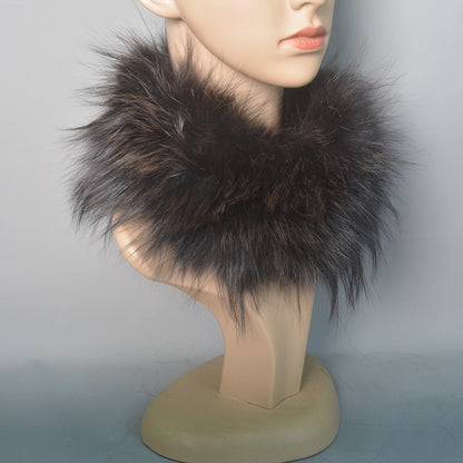 2025 Real Fox Fur Scarf and Headband – Luxury Winter Neck Warmer for Women, 100% Natural Fur, Elastic Ring Muffler
