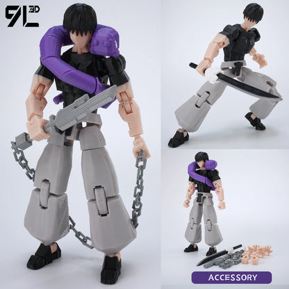 9L3D Printed Anime Action Figures — Jujutsu Kaisen Sukuna, Yuji, Yuta, Satoru Gojo Movable Mannequin Toys