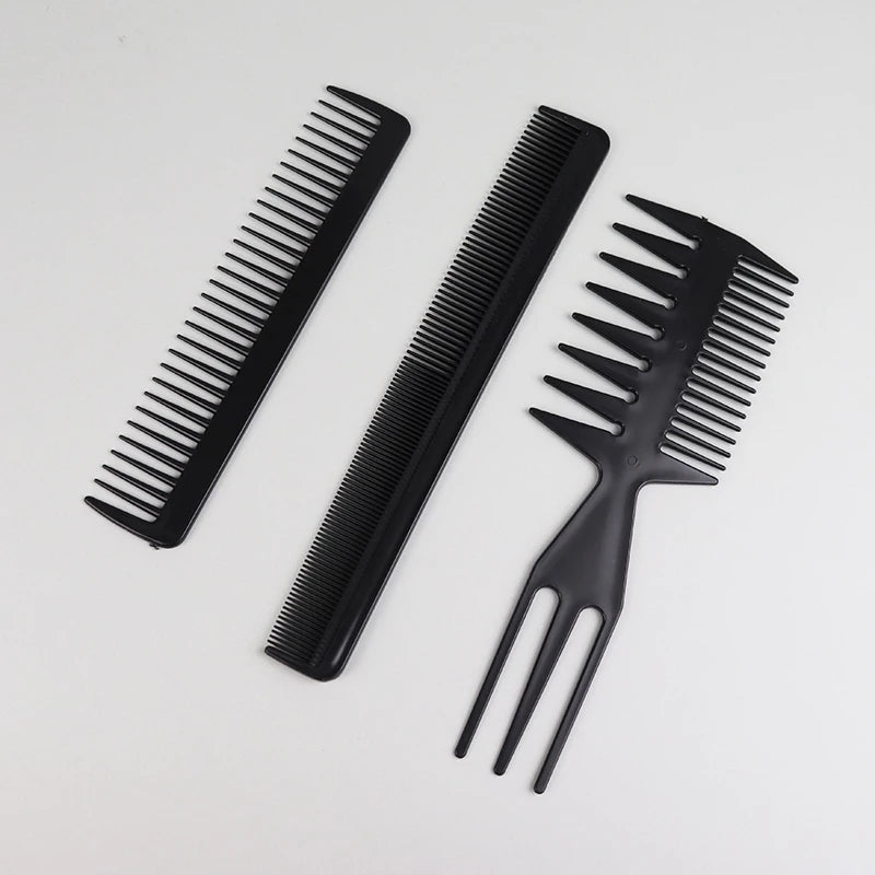 10pcs Black Hair Comb Set – 10 Different Designs, Multifunctional Anti-Static Hair Care Combs