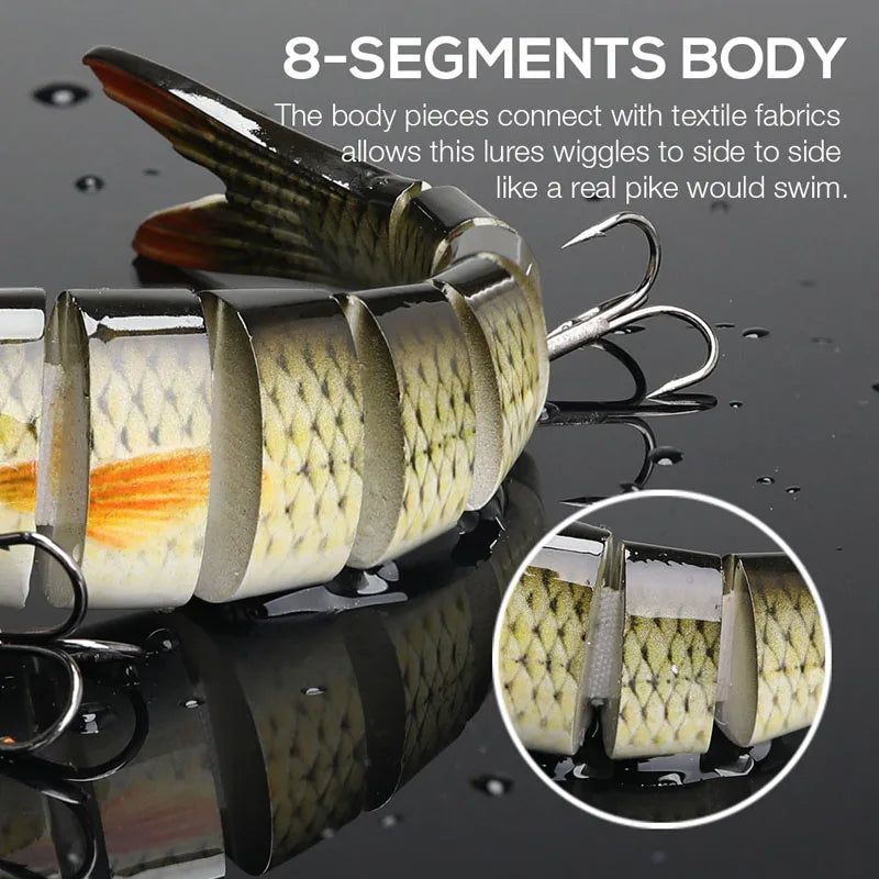Multi Jointed Swimbait Fishing Lures - Slow Sinking Bionic Artificial Bait for Freshwater and Saltwater Bass Trout Fishing