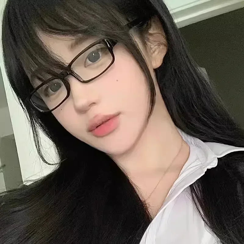 Japanese Korean Retro Square Glasses – Harajuku Clear Frame Eyewear with Blue Light Blocking