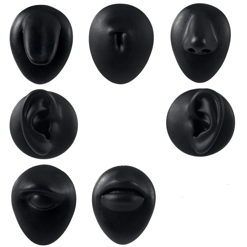 Soft Silicone 1:1 Simulation Body Piercing Practice Model – Ear, Nose, Navel & Nipple Display Stand for Jewelry Training & Teaching Accessories