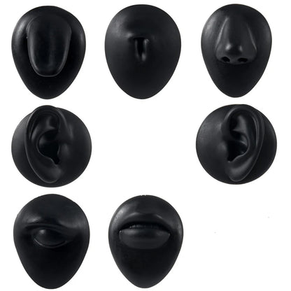 Soft Silicone 1:1 Simulation Body Piercing Practice Model – Ear, Nose, Navel & Nipple Display Stand for Jewelry Training & Teaching Accessories